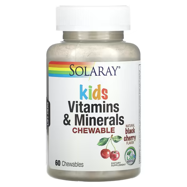 Kids Vitamins & Minerals Chewable, Natural Black Cherry 60 Caps
