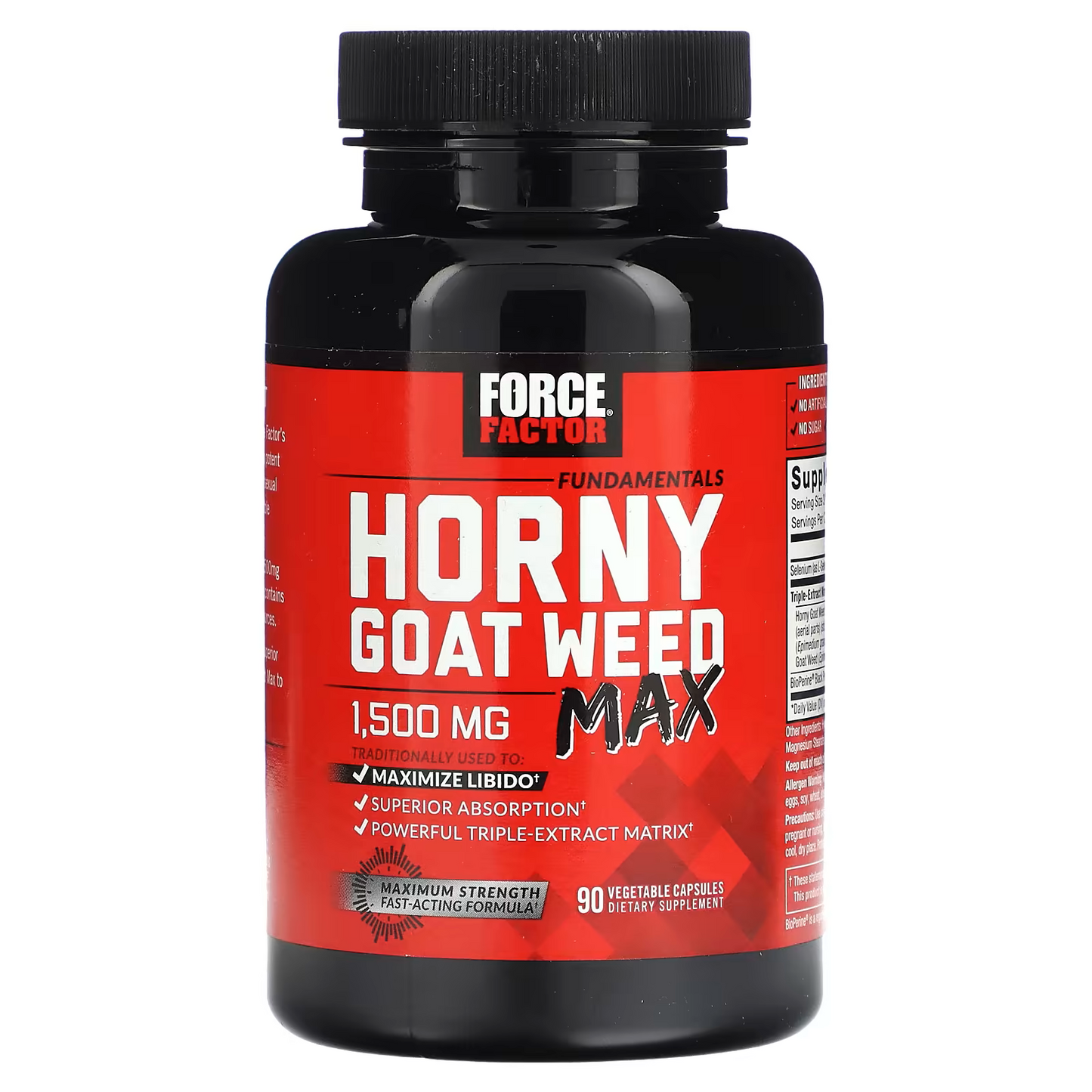 Fundamentals, Horny Goat Weed Max, 1,500 mg, 90 Vegetable Capsules (500 mg per Capsule)