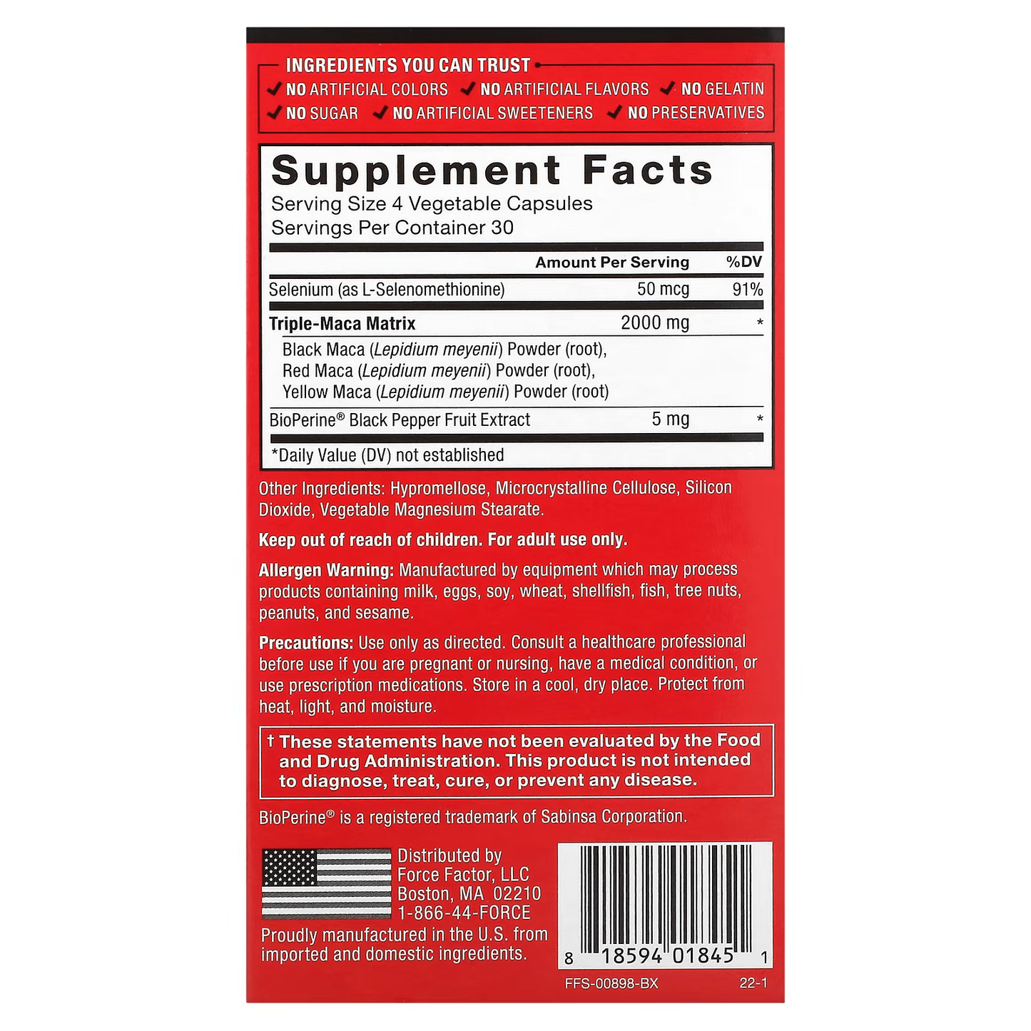 Fundamentals, Maca Max, 2,000 mg, 120 Vegetable Capsules (500 mg per Capsule)