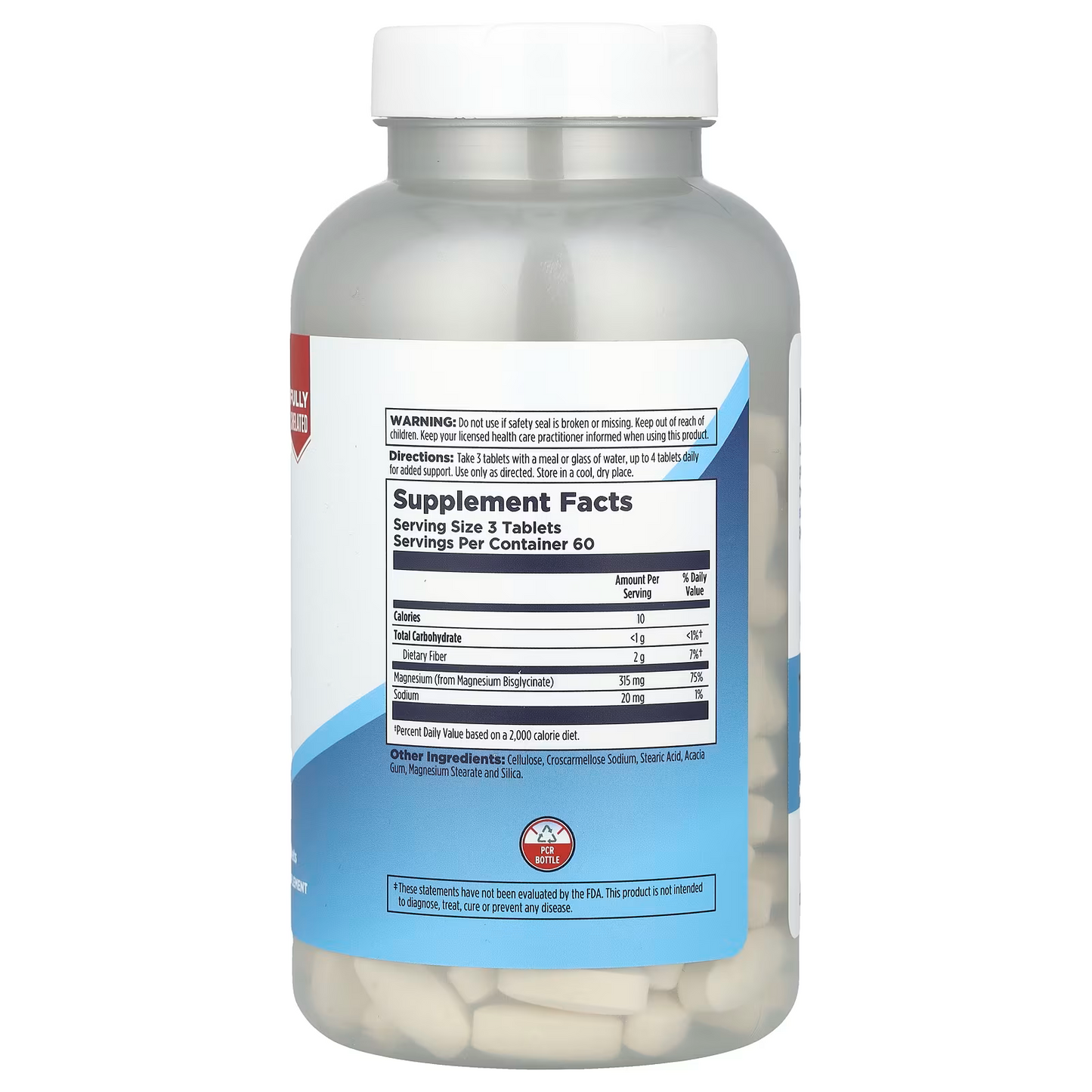Chelated Magnesium Bisglycinate, 315 mg, 180 Tablets (105 mg per Tablet)