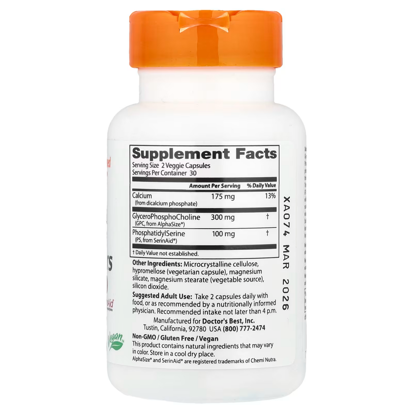 Natural Brain Enhancers with AlphaSize® and SerinAid®, 60 Veggie Caps