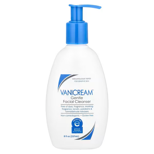 Vanicream, Gentle Facial Cleanser, For Sensitive Skin, Fragrance Free, 8 fl oz (237 ml)