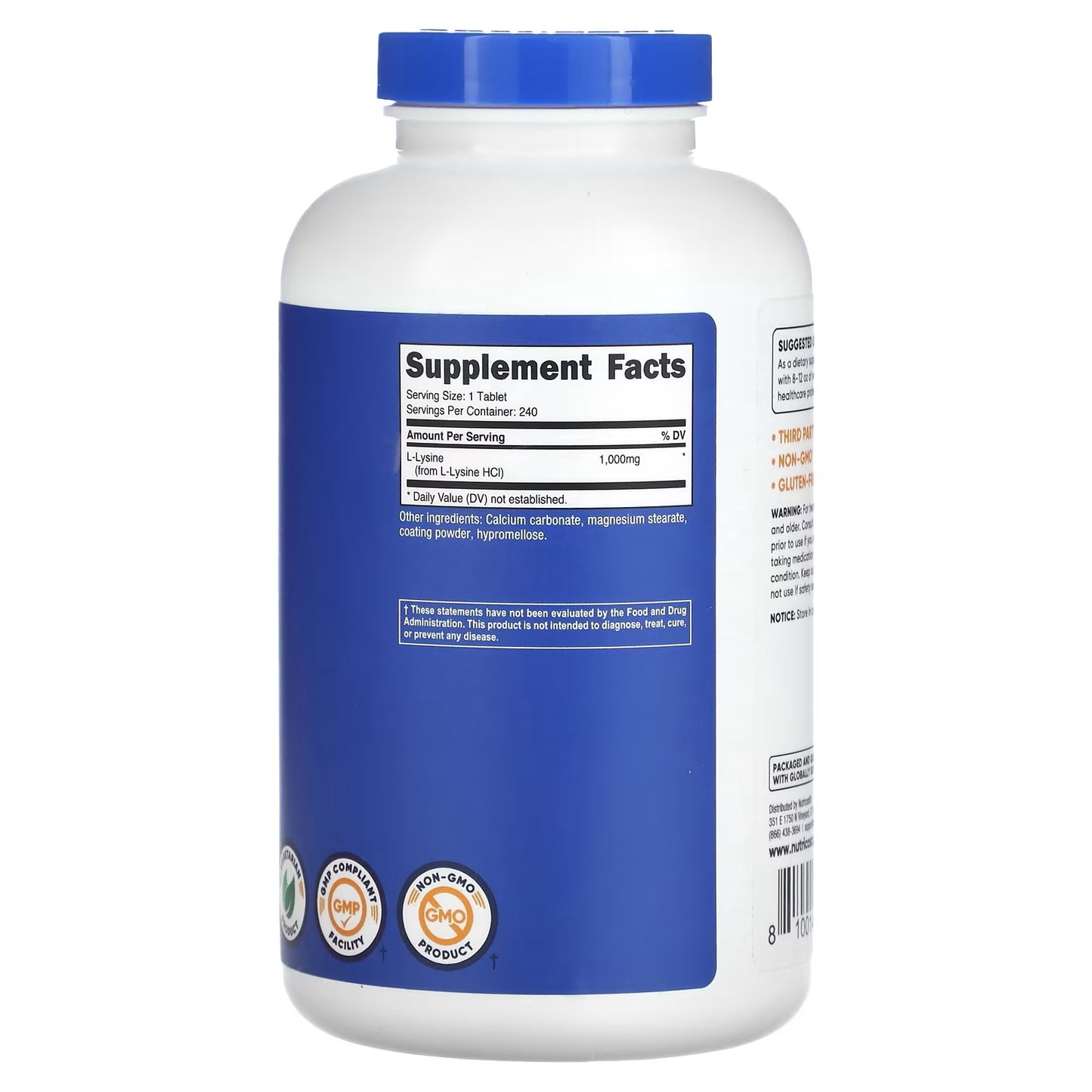 Nutricost, L-Lysine, 1,000 mg