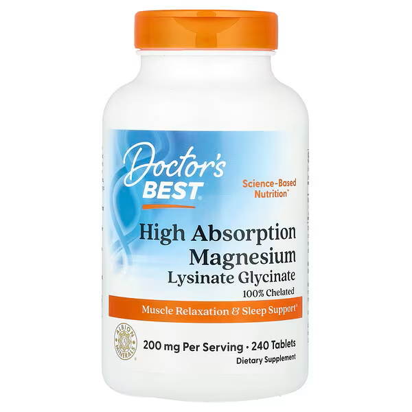 Magnesium (High Absorption), 200 mg, (100 mg Per Tablet)