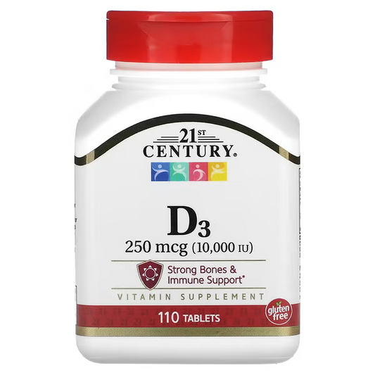 Vitamin D3, 250 mcg (10,000 IU), 110 Tablets