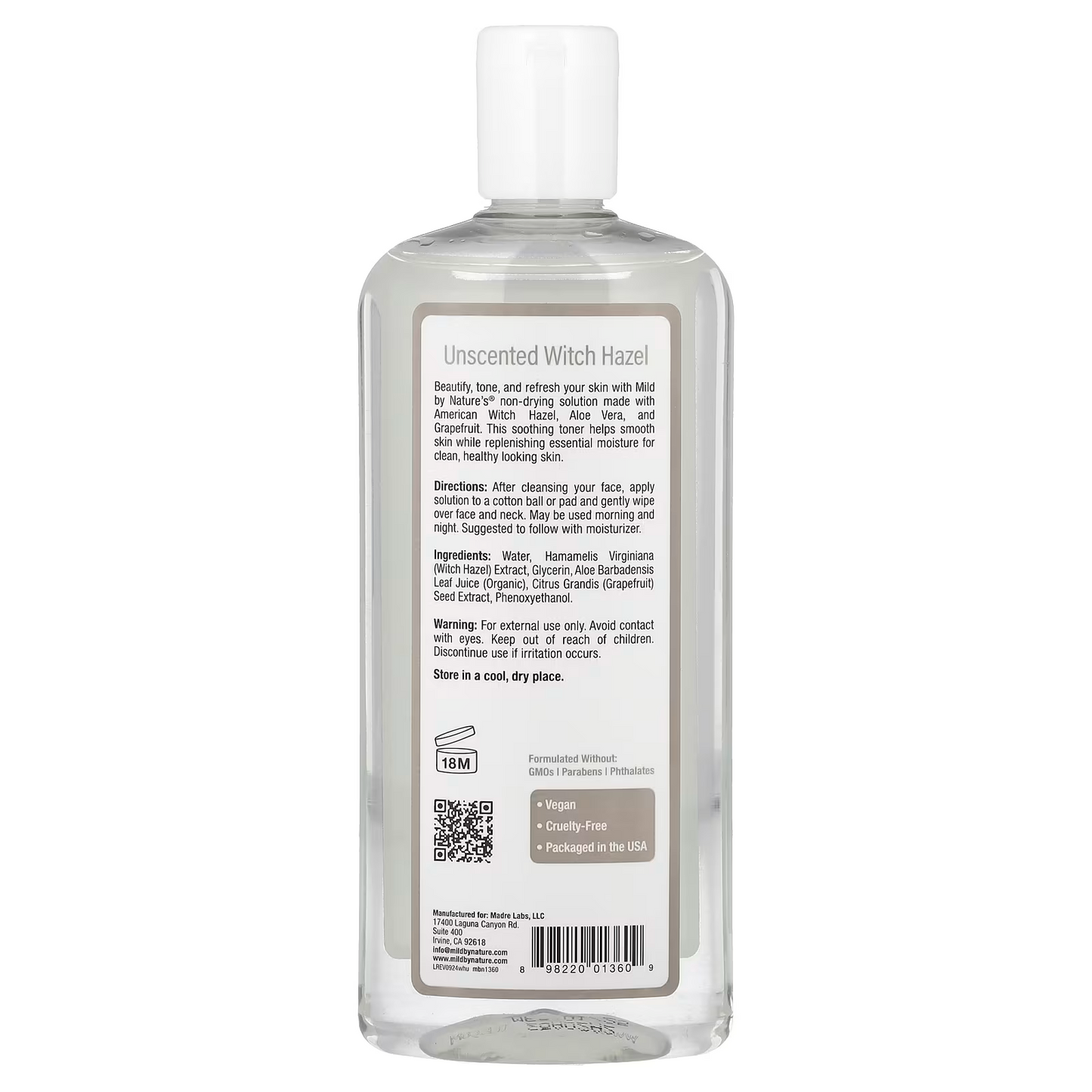 Mild By Nature, Witch Hazel, Alcohol-Free