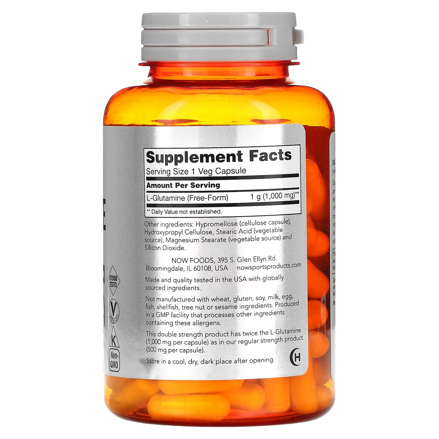 ports, L-Glutamine, Double Strength, 1,000 mg