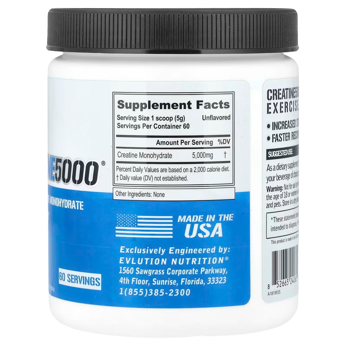 EVLution Nutrition, Creatine5000®, Unflavored, 10.58 oz (300 g)