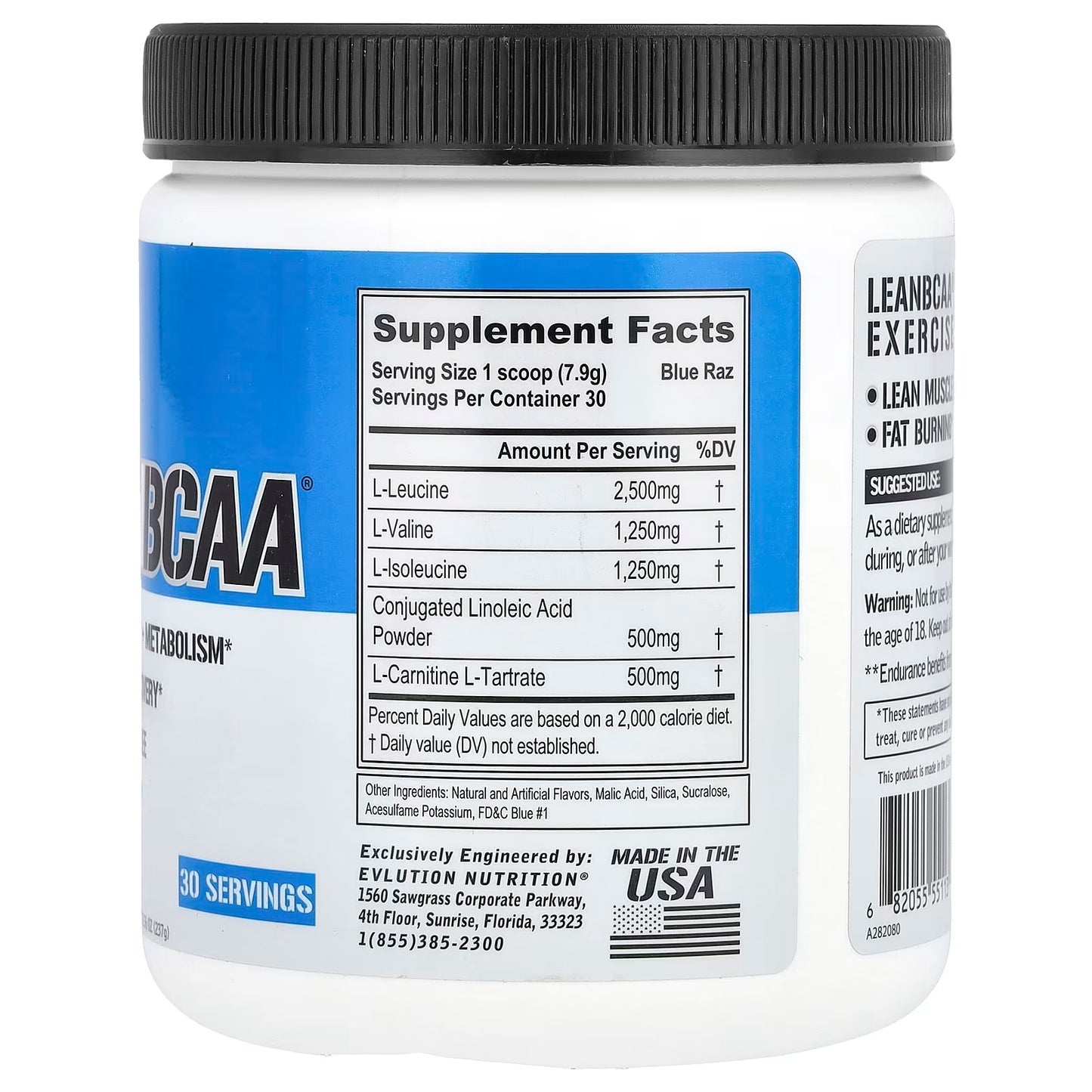 EVLution Nutrition, Lean BCAA, Blue Raz, 8.36 oz (237 g)