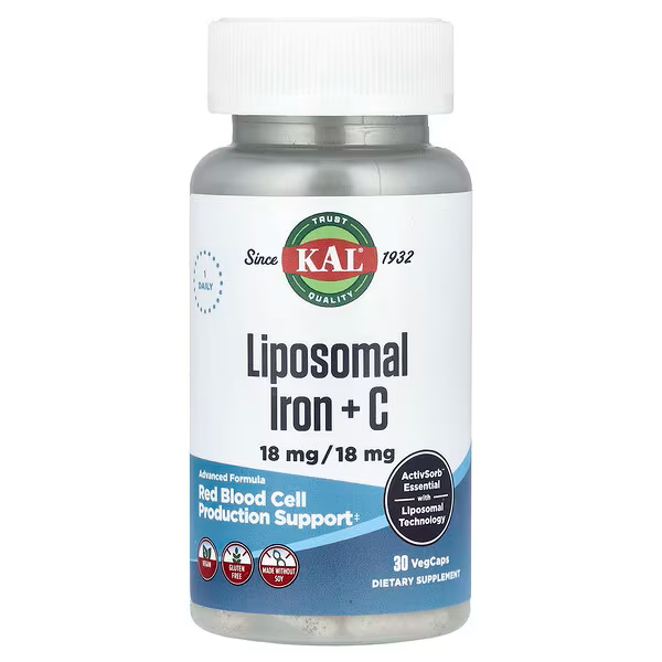 Liposomal Iron + C, 30 VegCaps