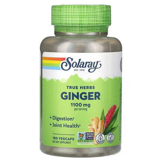 Solaray, True Herbs, Ginger, 1,100 mg (550 mg per Capsule)
