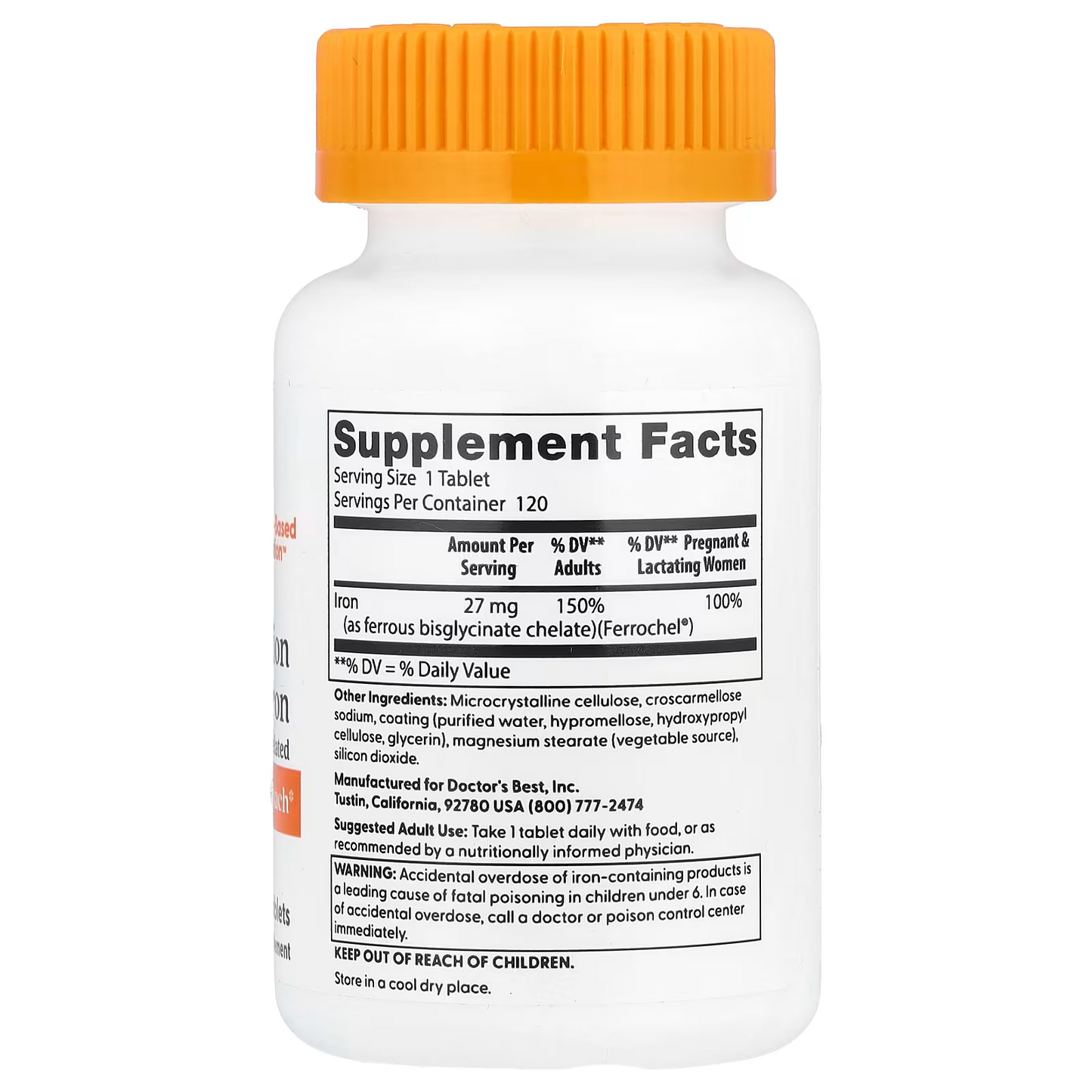 Iron, 27 mg, 120 Tablets ( High Absorption)